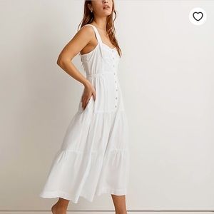 MADEWELL - Button Front Tiered Midi Dress (0)